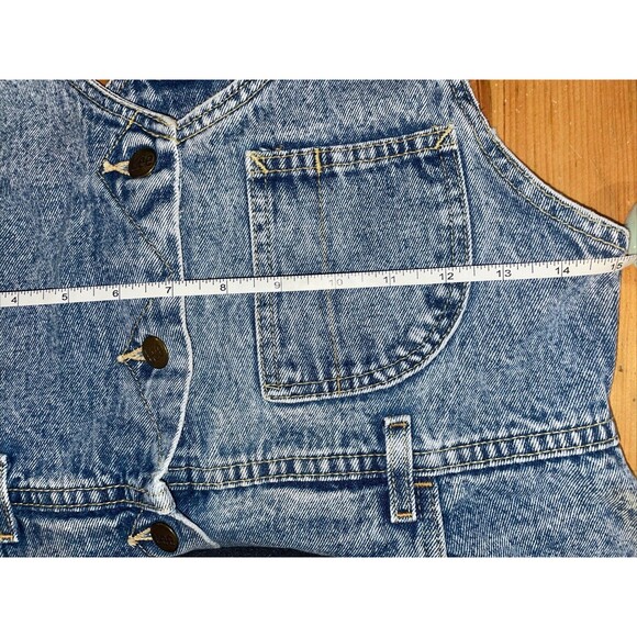 Vintage Lee Denim Overalls Jeans Women's Size 9/10 Med Pockets Blue Made In USA - Picture 5 of 10